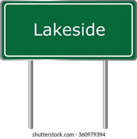 Lakeside, Colorado , road sign green vector illustration, road table, USA city