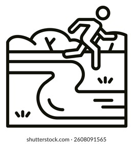 Lakeside Escape icon line vector illustration