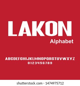 Lakon Font Modern abstract font alphabet lowercase italic set. Technology and sport split, slash, cut design concept. vector illustration