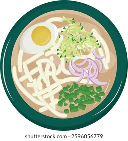 Laksa Malaysian food vector illustration