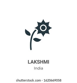Lakshmi glyph icon vector on white background. Flat vector lakshmi icon symbol sign from modern india collection for mobile concept and web apps design.