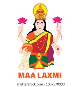  Lakshmi the goddess of wealth,Vector illustration