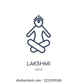 Lakshmi icon. Lakshmi linear symbol design from India collection. Simple outline element vector illustration on white background.