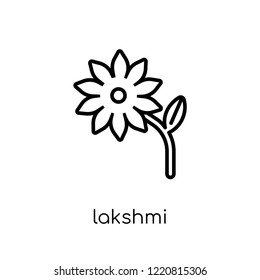 Lakshmi icon. Trendy modern flat linear vector Lakshmi icon on white background from thin line india collection, editable outline stroke vector illustration