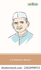 lal bahadur shastri line drawing illustration