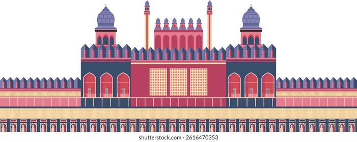 Lal Qila Delhi Monument vector art