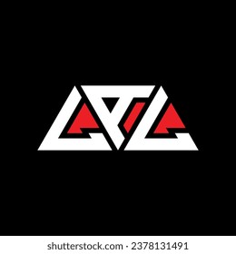 LAL triangle letter logo design with triangle shape. LAL triangle logo design monogram. LAL triangle vector logo template with red color. LAL triangular logo Simple, Elegant, and Luxurious design.