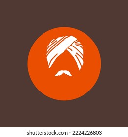 Lala Lajpat Rai (freedom fighter) face graphic illustration icon.