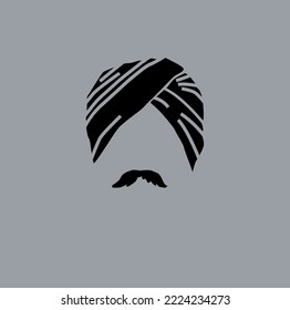 Lala Lajpat Rai vector Face icon. Lala Lajpat Rai black white face graphic.