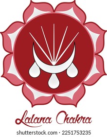 Lalana or Talu Chakra, having 8 red or white bright petals