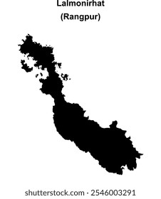 Lalmonirhat district blank outline map