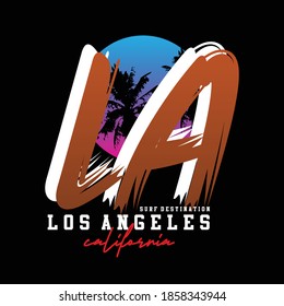 la,los angeles,california letters tee typography graphic stock vector illustration design