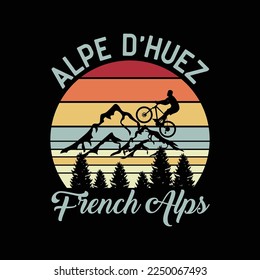 L'Alpe D'Huez Alps Mountains Gift for Cyclist Cycling Bike