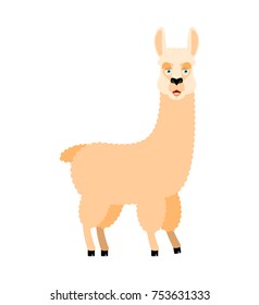 Lama Alpaca happy. Animal merryl emoji. Vector illustration
