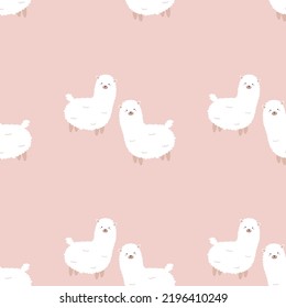 lama alpaca print pattern new year winter postcard 