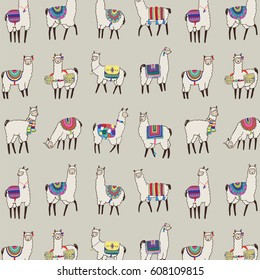 lama animal vector pattern