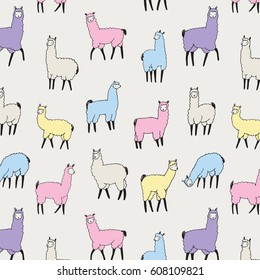 lama animal vector pattern