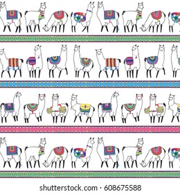 lama animal vector pattern