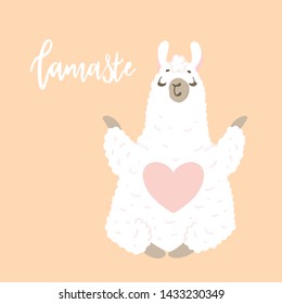 Lama in cartoon style. Stickers. Hand drawn illustration. Elements for greeting card, poster, banners. T-shirt, notebook and sticker design