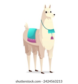 Lama of colorful set. The lama's vibrant hues blend seamlessly with the elements, exuding energy and liveliness in every detail. Vector illustration.
