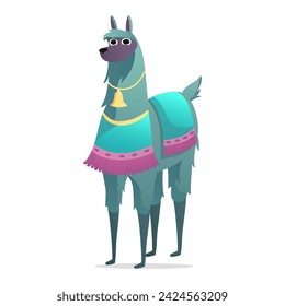 Lama of colorful set. The colorful lama takes center stage against a backdrop of pure white, inviting you into a world of wonder and delight. Vector illustration.