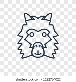 Lama concept vector linear icon isolated on transparent background, Lama concept transparency concept in outline style