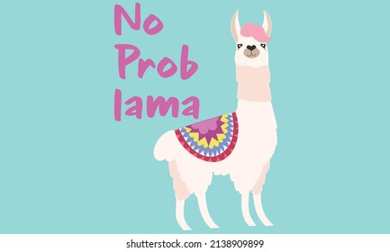 lama funny illustration vector design