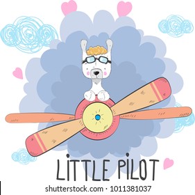 Lama, hand drawn vector illustration, can be used to design shirts toddler or child, printing design fashion, fashion graphics, t-shirts, children's clothing