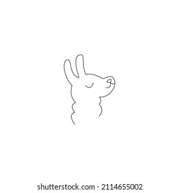 lama head line art logo design vektor
