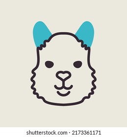 Lama icon. Animal head vector symbol. Agriculture sign. Graph symbol for your web site design, logo, app, UI. EPS10.