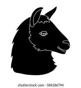 Lama icon in black style isolated on white background. Realistic animals symbol stock vector illustration.