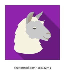Lama icon in flat style isolated on white background. Realistic animals symbol stock vector illustration.