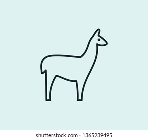 Lama icon line isolated on clean background. Lama icon concept drawing icon line in modern style. Vector illustration for your web mobile logo app UI design.