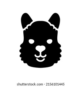 Lama isolated glyph icon. Animal head vector symbol. Agriculture sign. Graph symbol for your web site design, logo, app, UI. EPS10.