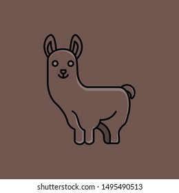 Lama Logo / Animal Lama Logo with Monoline 