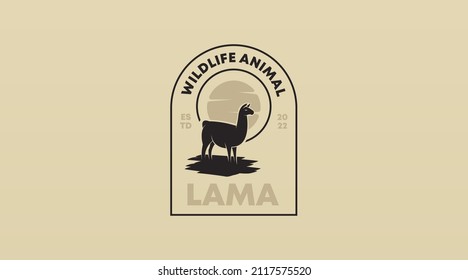 Lama Logo Design Concept Vector. Animal Logo Template Vector