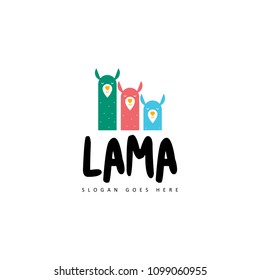 Lama logo template. Animal logo template