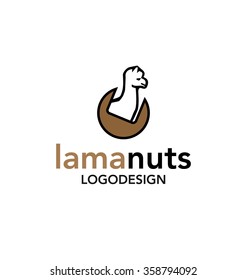 Lama nuts logo vector template