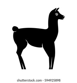 Lama silhouette logo isolated on white background