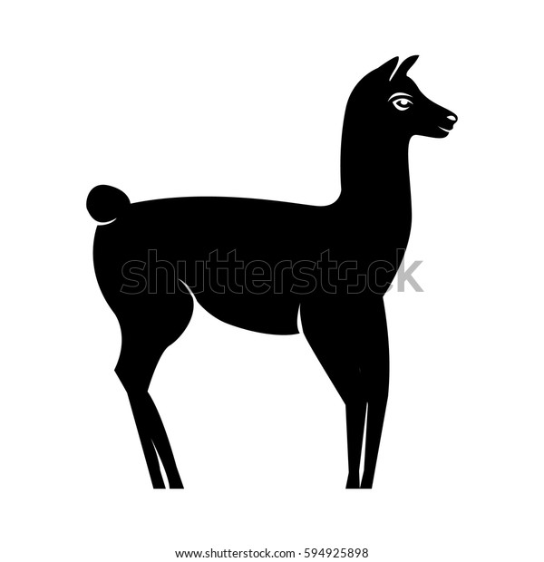 Lama Silhouette Logo Isolated On White Stock Vector (Royalty Free ...