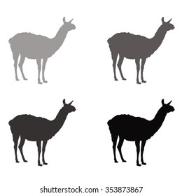 Lama silhouette, vector illustration