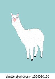 Lama. Vector illustration. Suitable for children's design.