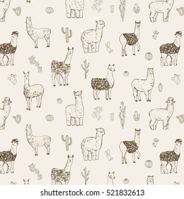 lama vector line pattern