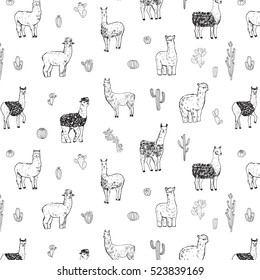 lama vector line pattern