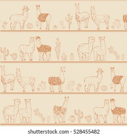 lama vector line pattern