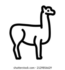 lama wild animal line icon vector. lama wild animal sign. isolated contour symbol black illustration