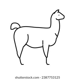 lama wild animal line icon vector. lama wild animal sign. isolated contour symbol black illustration
