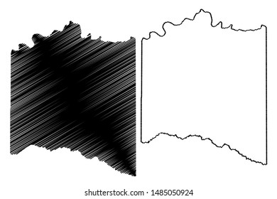 Lamar County, Texas (Counties in Texas, United States of America,USA, U.S., US) map vector illustration, scribble sketch Lamar map