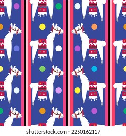 lamas cartoon bright seamless vector pattern