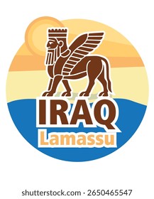 Lamassu é uma criatura mítica da Mesopotâmia, com o corpo de um touro ou leão, as asas de uma águia e a cabeça de um humano, colocada nas entradas dos palácios e templos assírios e babilônicos